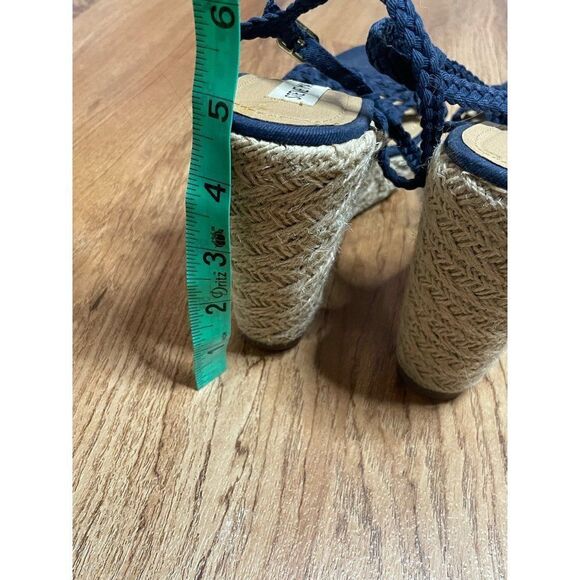 Steve Madden blue mango crochet wedge heel espadrilles - Picture 3 of 9